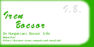 iren bocsor business card